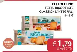 Coop F.LLI CELLINO FETTE BISCOTTATE CLASSICHE/INTEGRALI offerta
