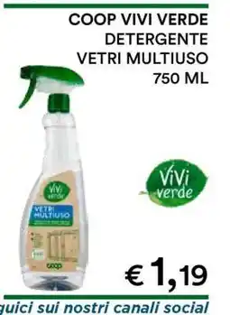 Coop COOP VIVI VERDE DETERGENTE VETRI MULTIUSO offerta
