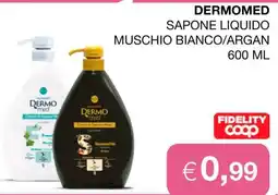 Coop DERMOMED SAPONE LIQUIDO MUSCHIO BIANCO/ARGAN 600 ML offerta