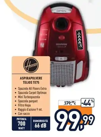Unieuro Hoover Aspirapolvere Telios TE75 offerta