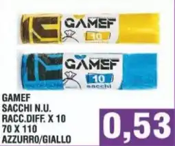 Bitar Gamef sacchi n.u. racc.diff. x 10.70 x 110 azzurro/giallo offerta