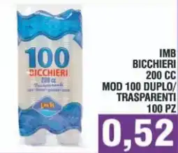 Bitar Imb bicchieri 200 cc/ mod 100 duplo/ trasparenti offerta