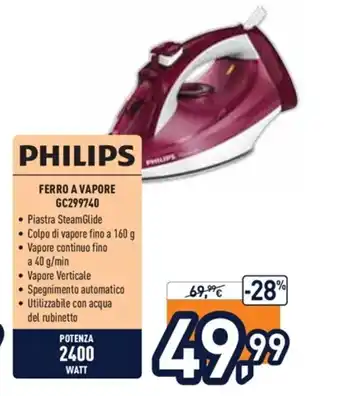 Unieuro Philips Ferro A Vapore GC299740 offerta