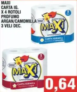Bitar Maxi carta ig. x4 rotoli profumo argan/camomilla 3 veli dec. offerta