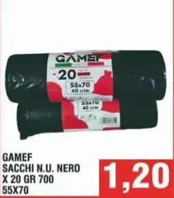 Bitar Gamef sacchi n.u. nero 55x70 offerta