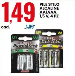 Eurospin Pile stilo alcaline aa/aaa, 1,5 v offerta