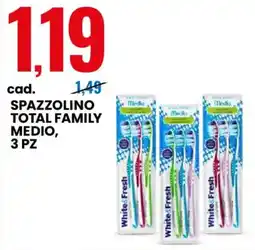 Eurospin Spazzolino total family medio offerta