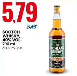 Eurospin Highland reserve scotch whisky, 40% vol. offerta