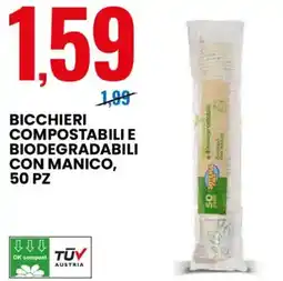 Eurospin Bicchieri compostabili e biodegradabili con manico offerta