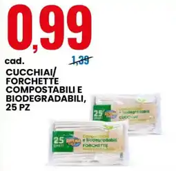 Eurospin Sistema casa cucchiai/ forchette compostabili e biodegradabili offerta