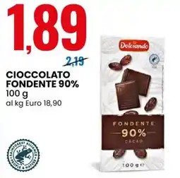 Eurospin Dolciando cioccolato fondente 90% offerta