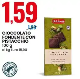 Eurospin Dolciando cioccolato fondente con pistacchio offerta