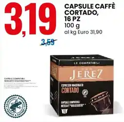 Eurospin Jerez capsule caffè cortado offerta