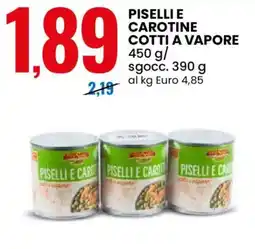Eurospin Piselli e carotine cotti a vapore offerta