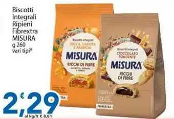 Sidis Biscotti Integrali Ripieni Fibrextra MISURA offerta