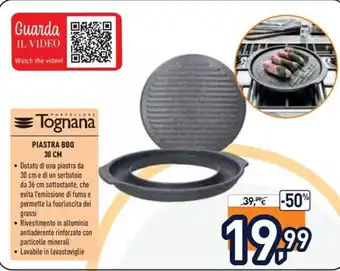 Unieuro Tognana Piastra Bbq 30cm offerta