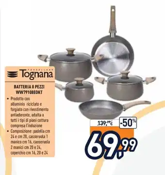 Unieuro Tognana Batteria 8 Pezzi WW79108E0KT offerta