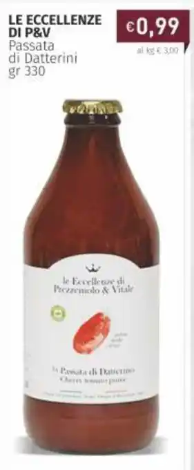 Prezzemolo e Vitale Passata di Datterini Le Eccellenze di P&V 330gr offerta