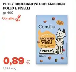 Tigre Consilia petsy croccantini con tacchino pollo e piselli offerta