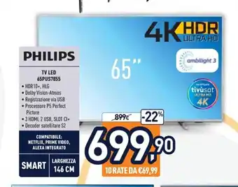 Unieuro Philips TV Led 65PUS7855 offerta