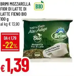 Galassia Brimi mozzarella fior di latte di latte fieno bio offerta