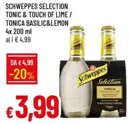 Galassia Schweppes selection tonic & touch of lime / tonica basilic&lemon offerta