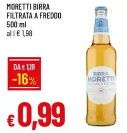 Galassia Moretti birra filtrata a freddo offerta