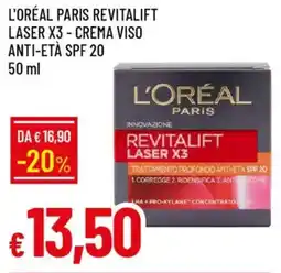 Galassia L'oréal paris revitalift laser x3 - crema viso anti-età spf 20 offerta