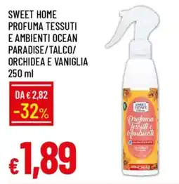Galassia Sweet home profuma tessuti e ambienti ocean paradise/talco/ orchidea e vaniglia offerta