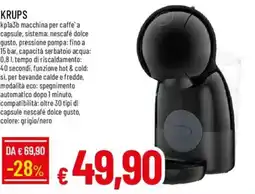 Galassia KRUPS kpla3b macchina per caffe' a capsule offerta