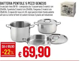 Galassia Batteria pentole 5 pezzi genesis offerta