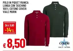 Galassia Polo in piquet manica lunga con taschino 100% cotone coveri viale morin offerta