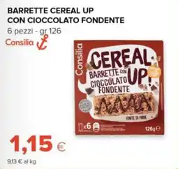 Tigre Consilia barrette cereal up con cioccolato fondente offerta