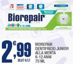 Splendidi e Splendenti Biorepair dentifricio junior alla menta 6-12 anni offerta