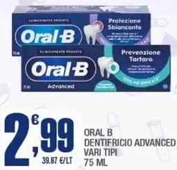 Splendidi e Splendenti Oral b dentifricio advanced offerta