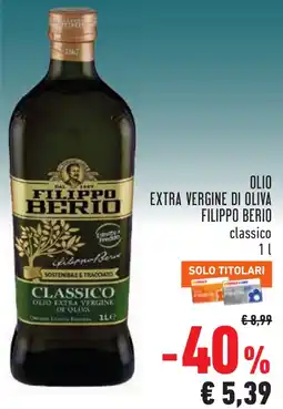 Conad Olio extra vergine di oliva FILIPPO BERIO classico offerta