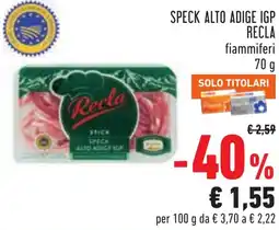 Conad Speck alto adige igp RECLA fiammiferi offerta
