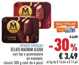 Conad Gelato MAGNUM ALGIDA vari tipi e grammature offerta