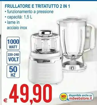 MD Discount Frullatore e tritatutto 2 in 1 offerta