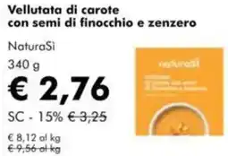 NaturaSì Vellutata di carote con semi di finocchio e zenzero NaturaSi offerta