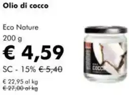 NaturaSì Olio di cocco Eco Nature offerta