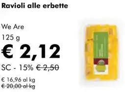 NaturaSì Ravioli alle erbette We Are offerta