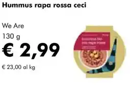 NaturaSì Hummus rapa rossa ceci We Are offerta