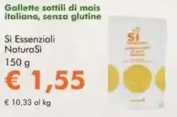 NaturaSì Gallette sottili di mais italiano, senza glutine Si Essenziali NaturaSi offerta