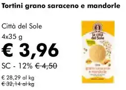 NaturaSì Tortini grano saraceno e mandorle Città del Sole offerta