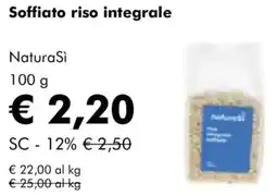 NaturaSì Soffiato riso integrale NaturaSi offerta