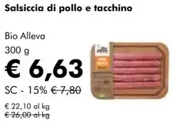 NaturaSì Salsiccia di pollo e tacchino Bio Alleva offerta