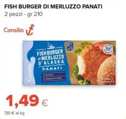 Tigre Consilia fish burger di merluzzo panati offerta