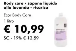 NaturaSì Body care - sapone liquido alla lavanda - ricarica Ecor Body Care offerta