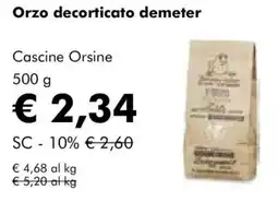 NaturaSì Orzo decorticato demeter Cascine Orsine offerta